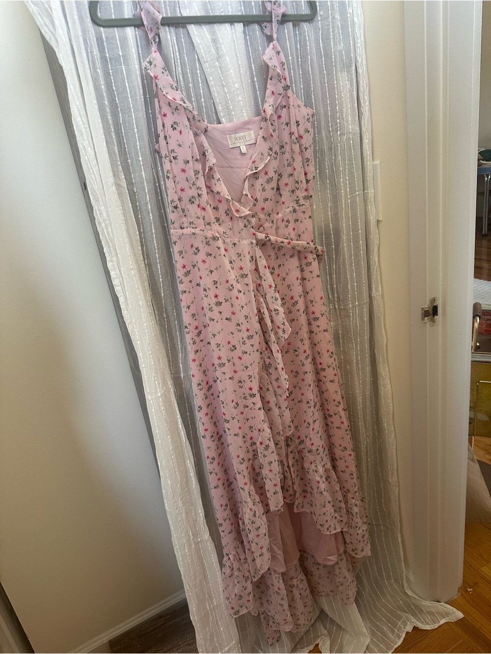 Wayf Pink Floral Maxi Dress
